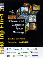Capa do guia de campo para excursão de turismo científico, durante o congresso internacional de mineralogia aplicada em 2004