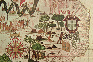 Terra Brasilis - mapa de 1519 ilustrando o território até então conhecido