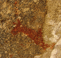 Figura zoomórfica em pintura rupestre no Paraná