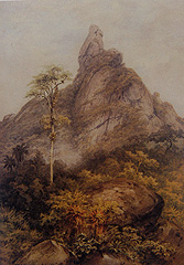Representação em tela do Dedo de Deus, em Teresópolis, Rio de Janeiro. Bernard Wiegandt, 1880